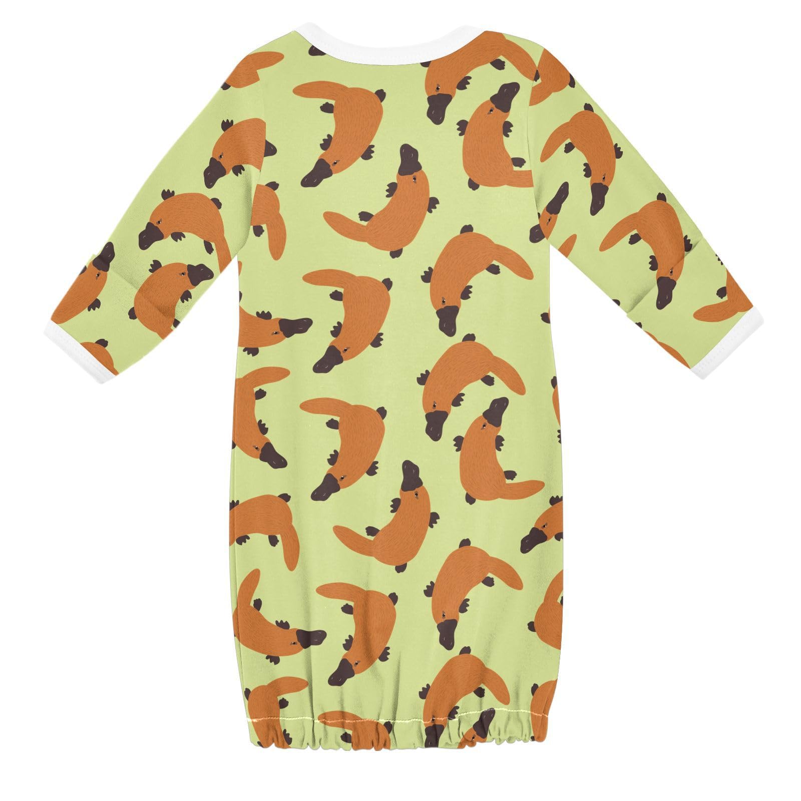 WIFIU Platypus Animals Pattern Baby Girls Boys Sleeper Gown Cotton Nightgown Long Sleeve, Baby Nightdress Sleeping Clothes for Newborn 0-3 Months Multicolor