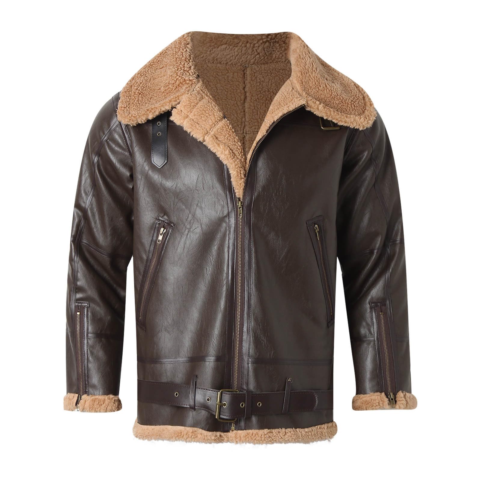 Męska skórzana kurtka motocyklowa slim fit, zamek błyskawiczny, kurtka motocyklowa, vintage, wiatrówka, kurtka rekreacyjna, kurtka outdoorowa, męska klasyczna kurtka przejściowa