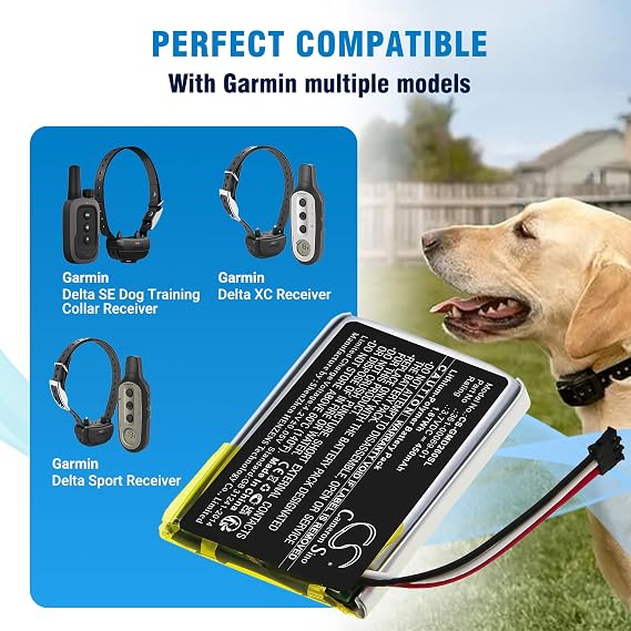 Cameron Sino 450mAh / 1.67Wh Replacement Battery for Garmin 361-00069-01, 010-11925-00, Delta SE Dog Training Collar Receiver, O2ADNH02, 010-02608-10, Delta XC Receiver, Sport XC Receiver