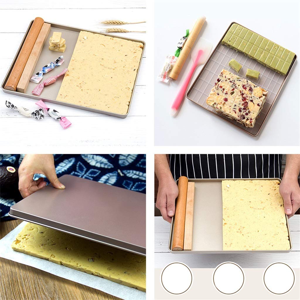 ZHANGXIAO Bandejas para Horno, Acero Carbono Antiadherente Horneando Molde De Pastel Mollete Pizza Galleta Rectángulo (Color : B)