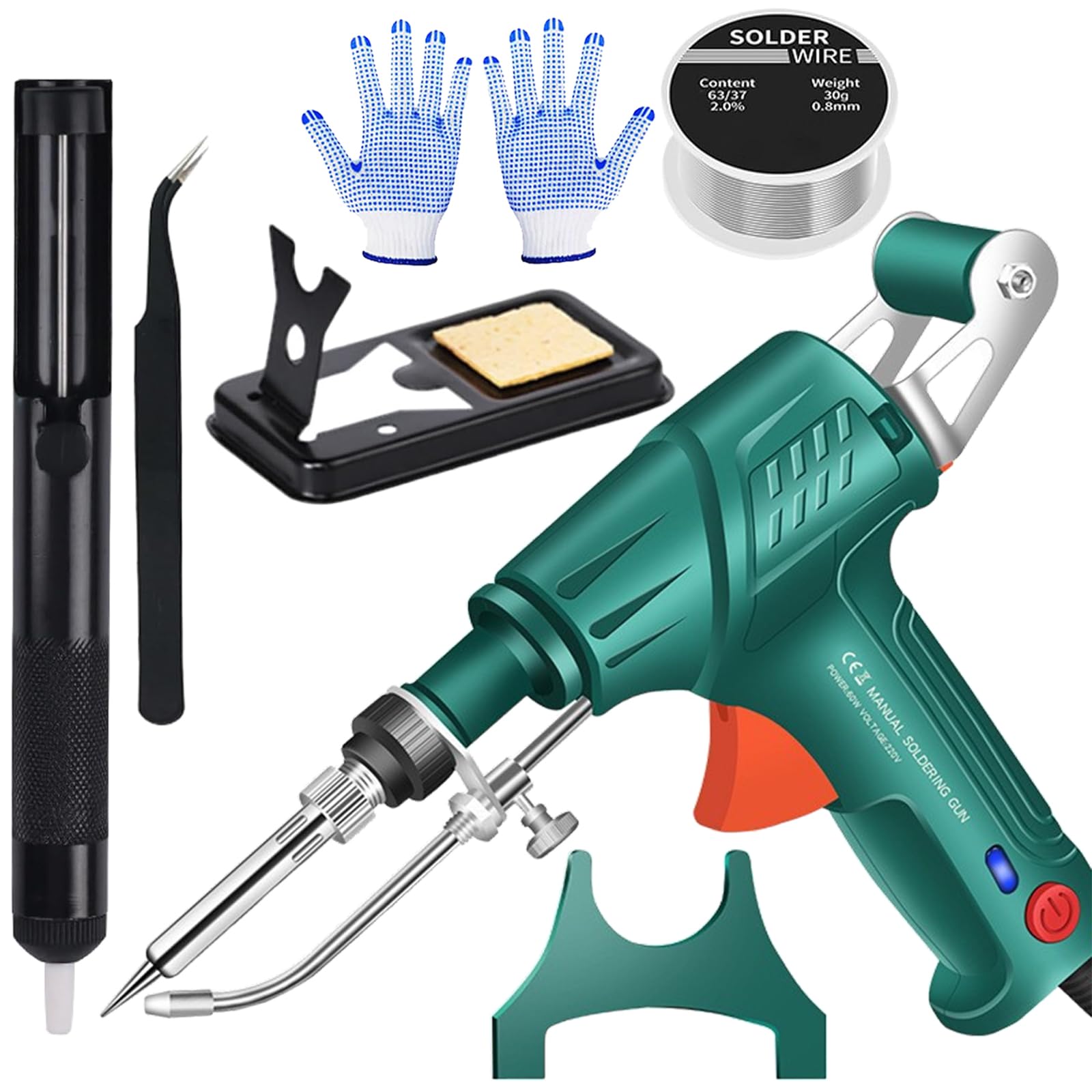 Outils de soudage laser industriels chauffés à l'intérieur, ensemble de pistolet à souder multifonction, pistolet de soudage laser pour métal, 3 en 1/élimination de la rouille/coupe/soudage (vert