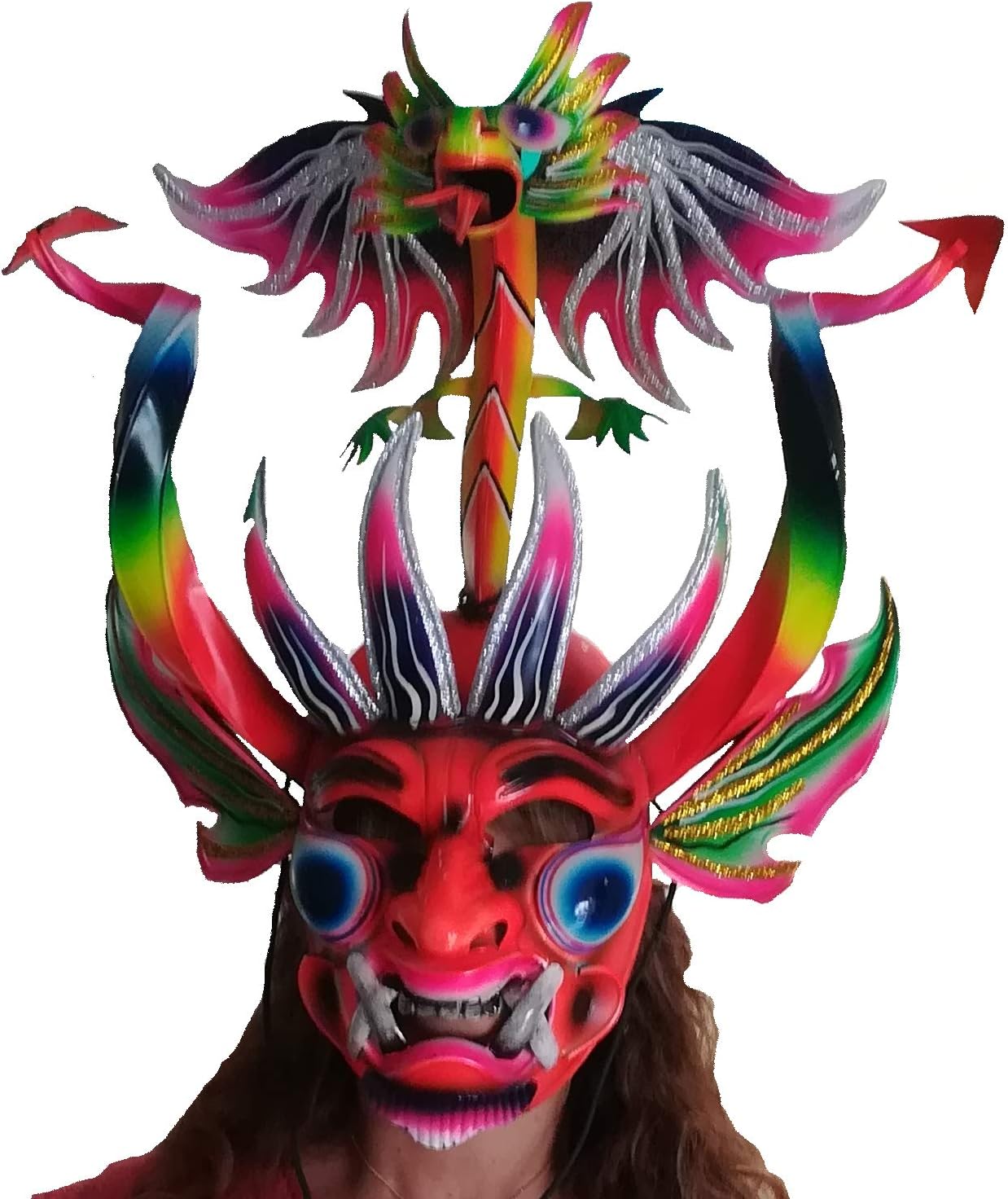 Peruvian Folklore Dance mask Carnival mask from Ayacucho Multicolored