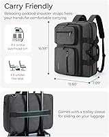 Vista 5 de BAGSMART 3 In 1 Laptop Bag for Men, Computer Briefcase 17.3 Inch Laptop Water-Repellent Shoulder Bag, Computer Bag Business Travel Office, Black
