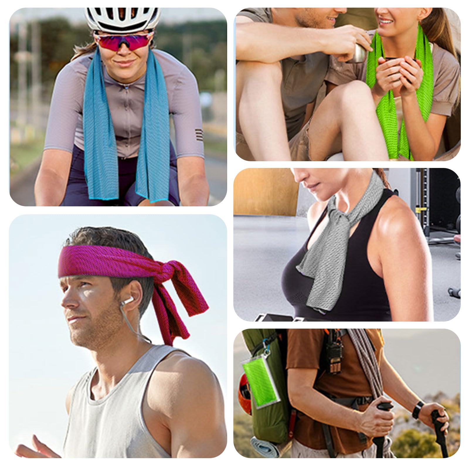 4er-Pack de Serviettes rafraîchissantes pour Cou et Visage, Bandages rafraîchissants pour Cou, Serviettes de Sport rafraîchissantes, Serviettes en Tissu Respirant et Doux pour l'entraînement