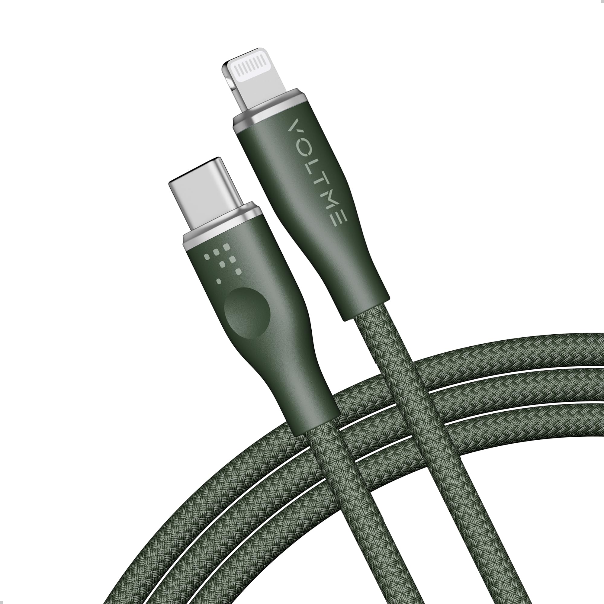 VOLTMEPowerlink Rugg PD 3A Lightning Cable, Zinc-Alloy Nylon Braided iPhone Charger Cable with High-Speed 480Mbps Data Transmission for iPhone 14 13 12 11 Pro Max, XS XR X 8 7 6, iPad