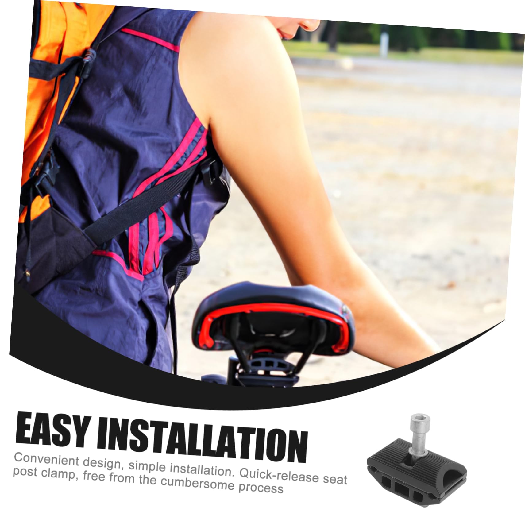 ibasenice Seatpost Clamp Metal Clip for Saddle Mounting Bike Seat Fixing Tool for Cycling Fit for Standard Rail Saddles Strong Clamping Force Design