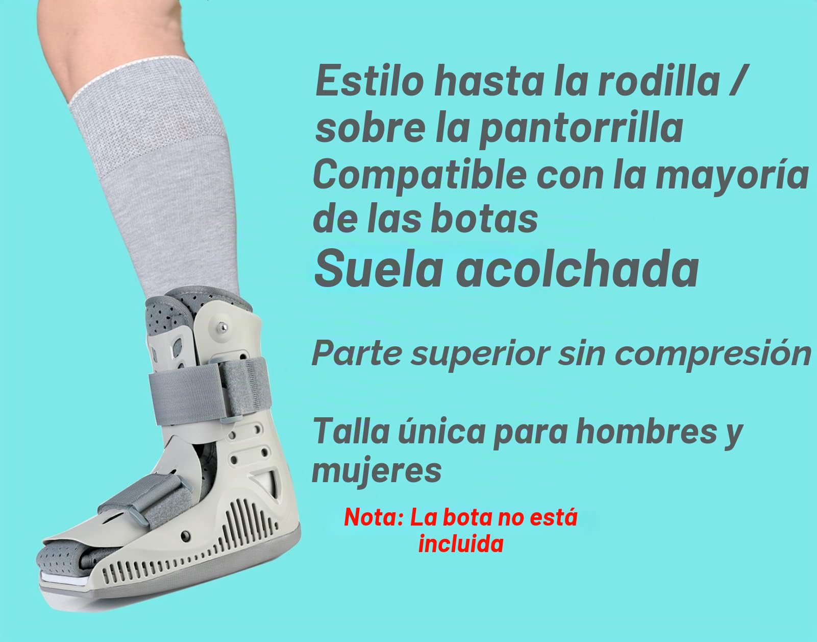 Forro de repuesto para botas ortopédicas para caminar, calcetines de tubo debajo de la cámara de aire y botas de fractura, zapatos fundidos quirúrgicos, color gris, 4 pares