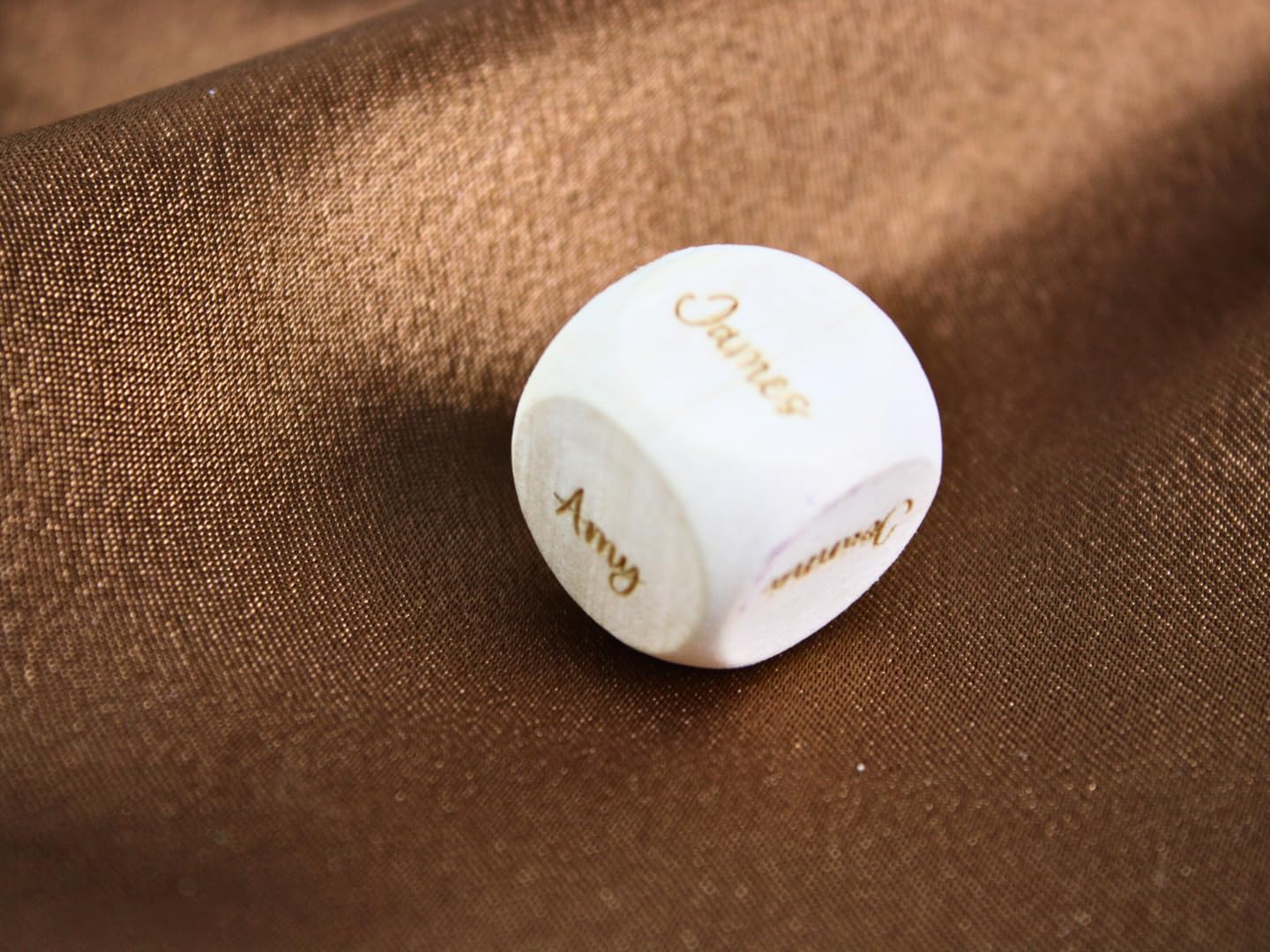 Personalised Wood Handmade Engraved Decision Dice 20mm