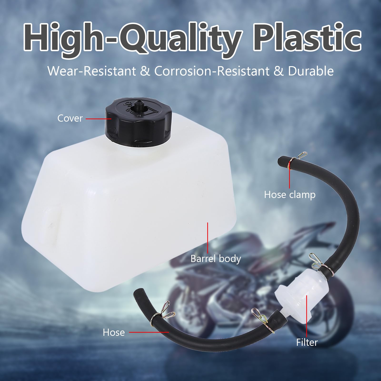 Réservoir Essence + Tuyau Filtre 1L Pour Mini Moto Pocket Bike 47cc 49cc 2 Temps Enfants