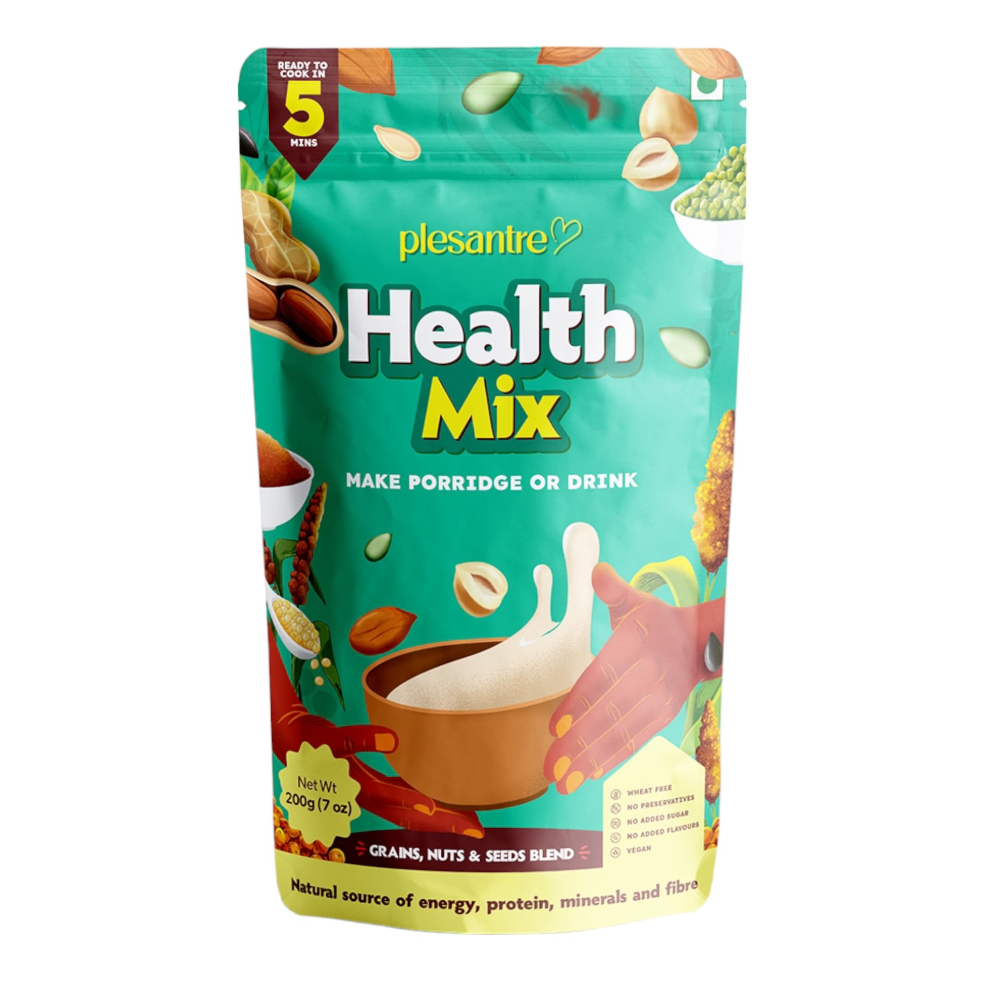 NutriBlend Multigrain Porridge and Drink Health Mix, Diverse Array of Grains, Nuts, Seeds and Lentils for Energy and Vitality - 200g x Pack of 2 (B0D3LKR1HK) Amazon Price History, Amazon Price Tracker