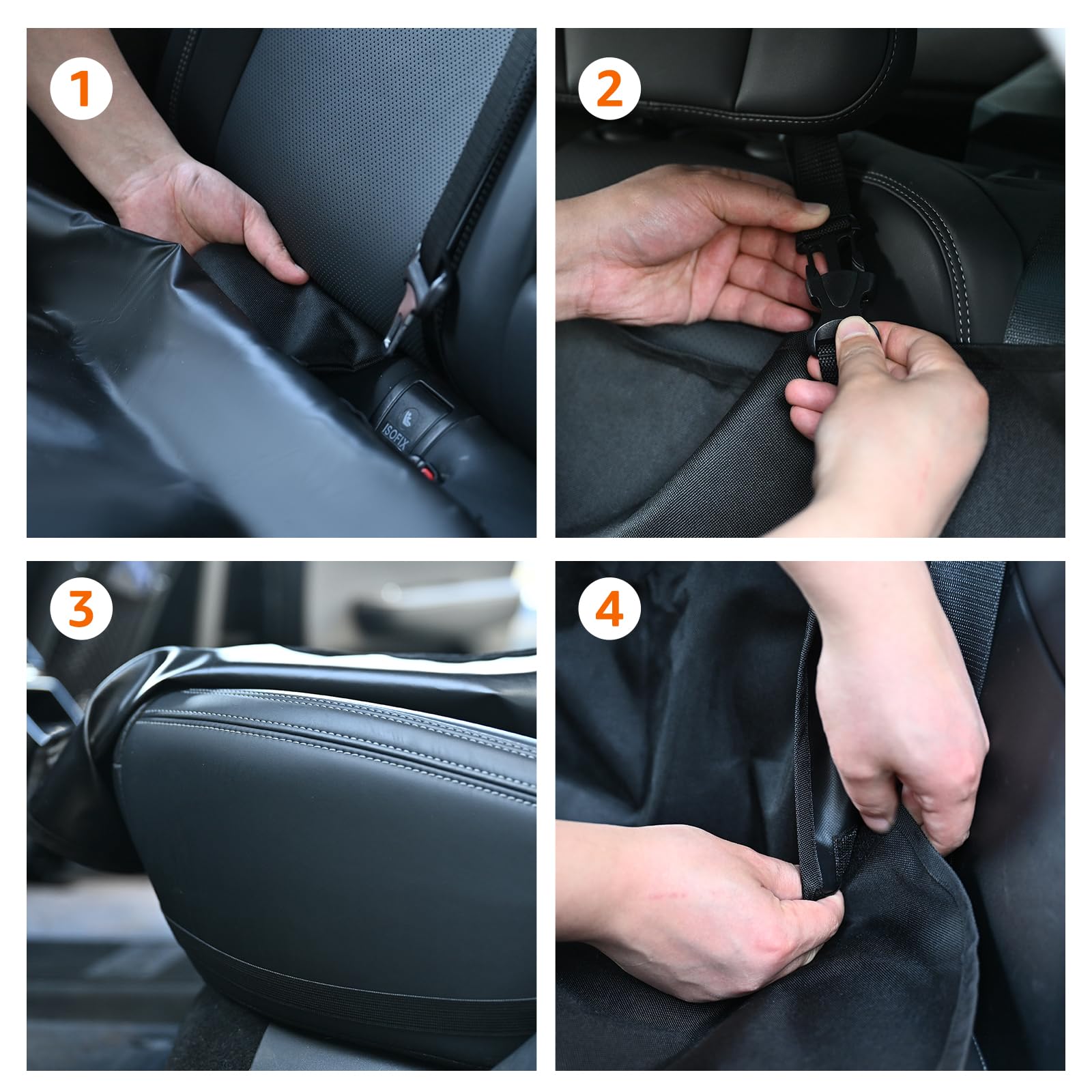 Amazon Basics Rivestimento per Sedile dell'Auto, 119 x 142 cm, Nero