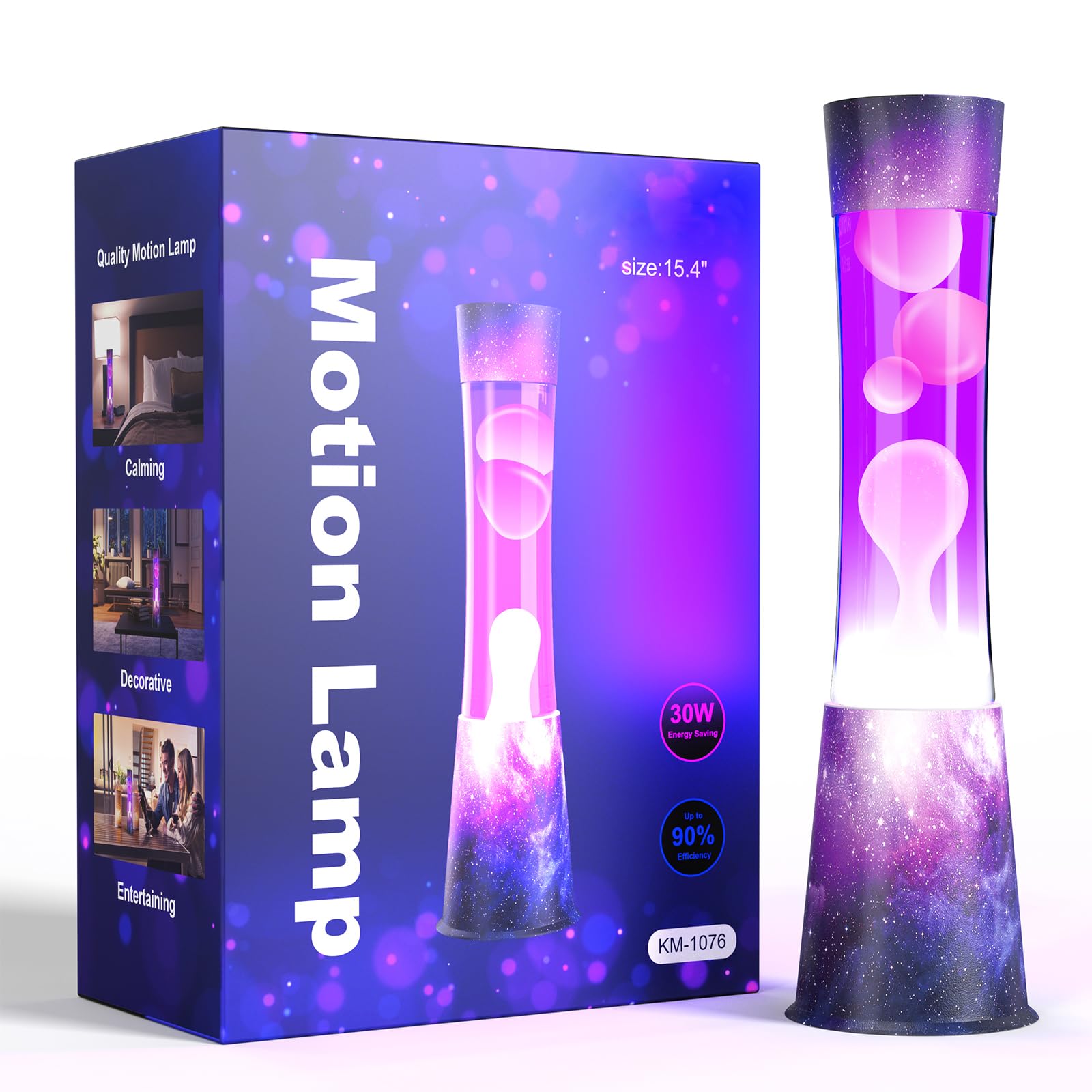 Purple Liquid Motion Lamp, Relaxing Night Light for Kids Adults, White Wax in Purple Magma Lamps for Home Decor Living Room Office Bedroom - Birthday Christmas Favors (Starry Sky)
