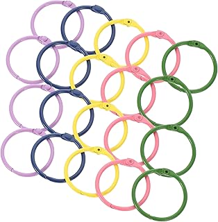 CRAFTHROU 50 peças de livros chaveiro, clipes de fichário, chaveiros, anéis de fichário de livros, clipes de livros, suprimentos de fichário, anéis para cartões flash, folhas soltas de metal e folhas soltas