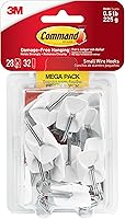 Command Small Wire Toggle Hooks, 28 Hooks & 32 Strips - Damage-Free Hanging, Holds 0.5 lb, No Tools for Organization
