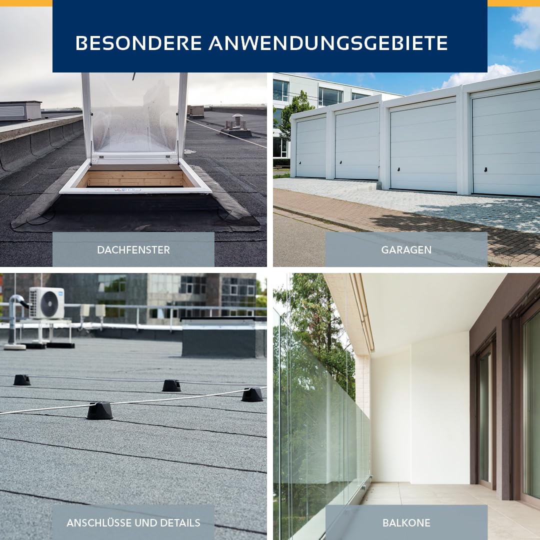 Flüssigkunststoff 1K KLUTHEROL Easy Abdichtung - 4KG zur Abdichtung von Flachdächer, Balkone, Detailanschlüsse und Bauelemente