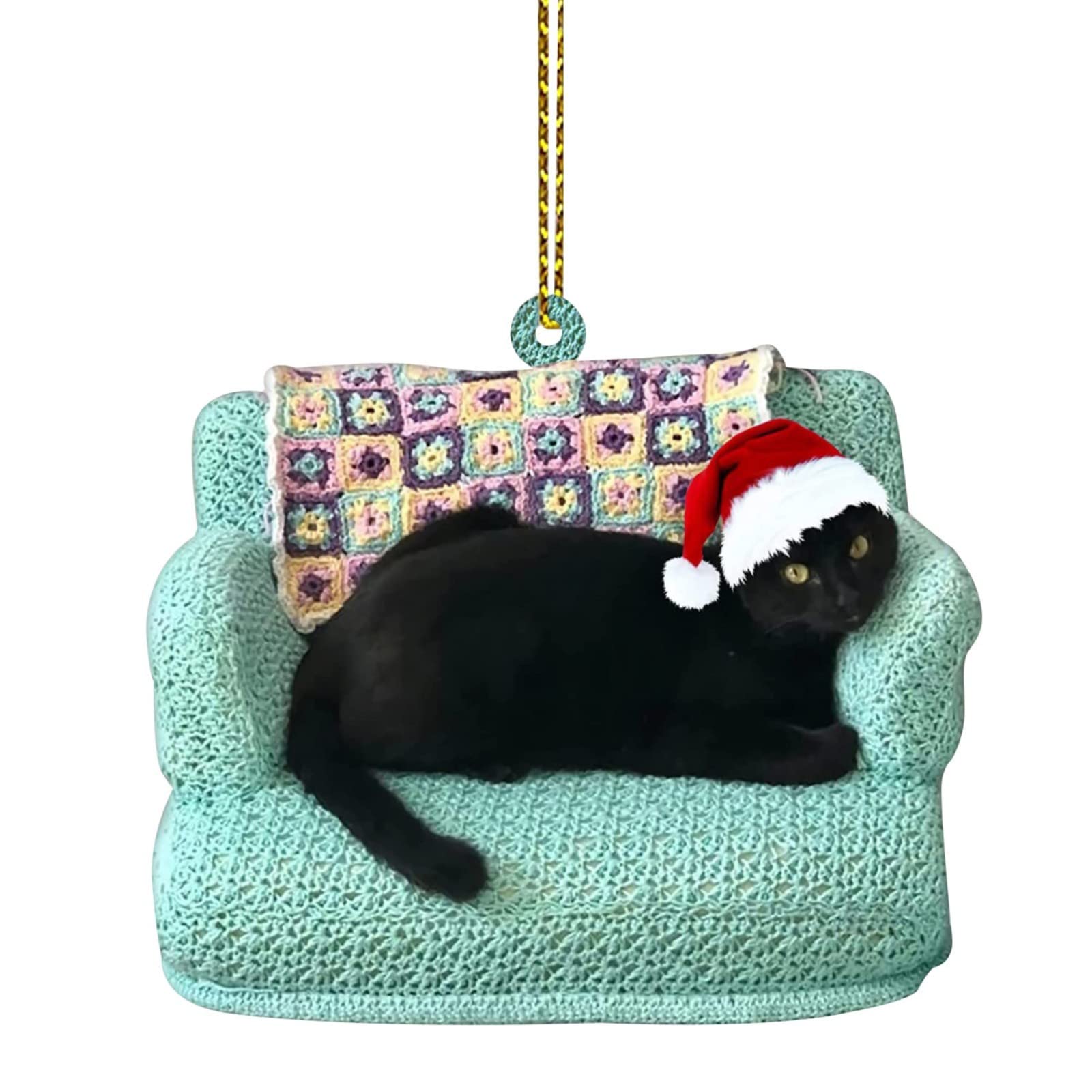 Cat Christmas Tree Decorations Ornaments Cute cat christmas Stocking Hanging Pendant Acrylic ChristmasHanging Decoration New Year Car hanging ornament ChristmasTree Decor for Xmas Party