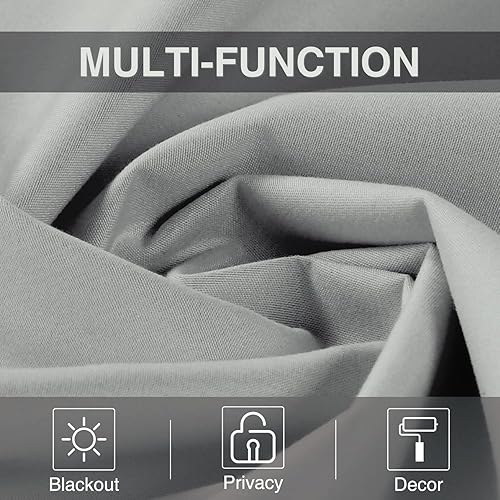 Miniatura 5 de Home Queen Cortinas opacas con bolsillo para barra para ventana pequeña, cortinas de sótano para oscurecer la habitación, cortinas de cafetería, 2