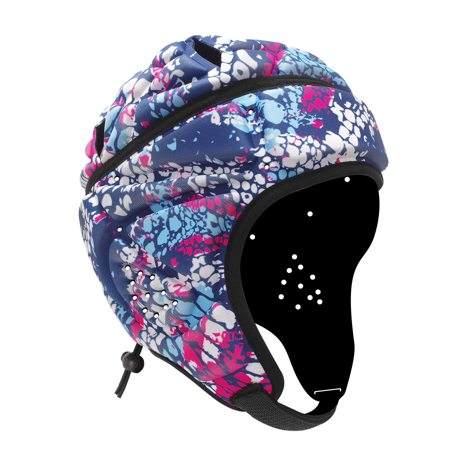 HOLDOMG Mult-Color Soft Helmet Flag Football Rugby Goalkeeper Helmet Scrum Cap Soft Shell Helmet Soccer Headgear Special Needs Protection for Youth Adults