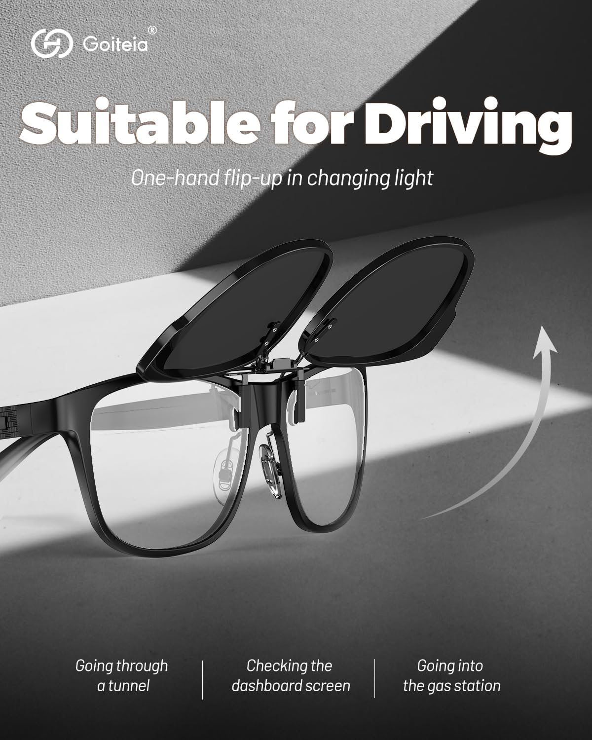 Goiteia Oversized Polarized Clip on Sunglasses over Prescription Glasses for Women Men-Round Frame,UV400Protection - Image 4