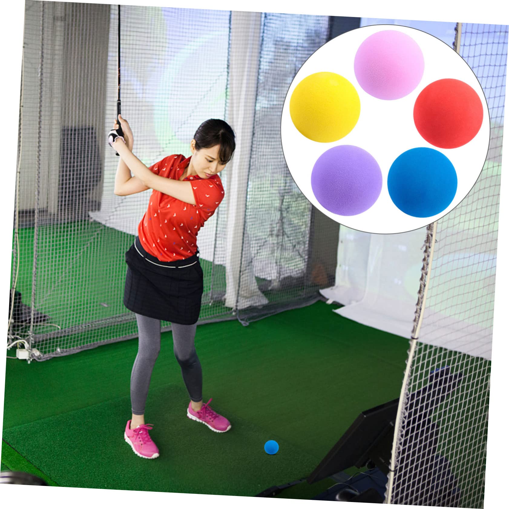 VANZACK Golf De Entrenamiento De Interior Pelota para Practicar Bolas Blandas Bolas De Interior Elásticas De Práctica De Bateo Suministros Caucho Sintético