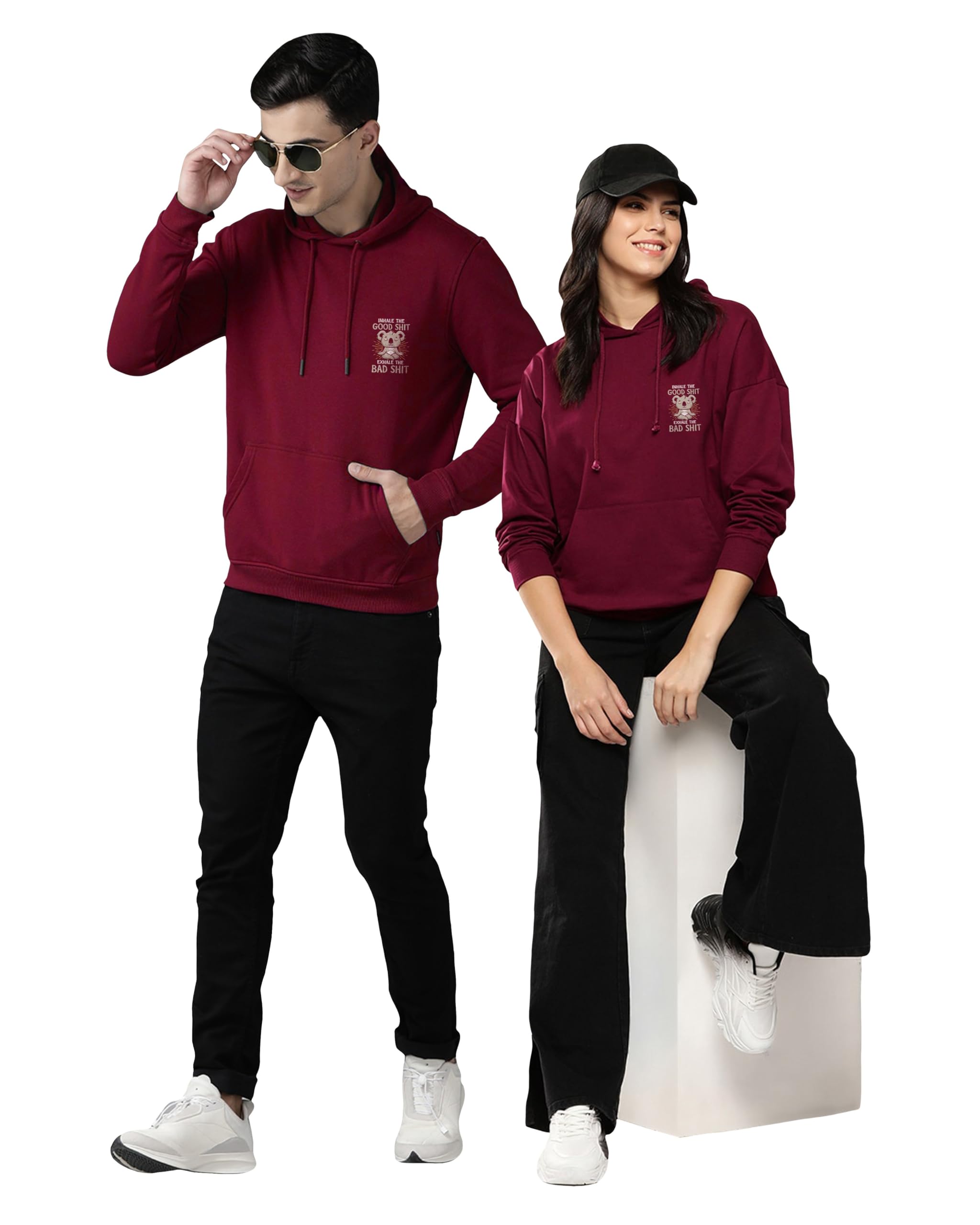 twinny zone Couple Hoodies Cotton | Hooded Sweatshirt for Men Women (Set of 2 | Regular Fit | HoodiesDTF4)-picture-14