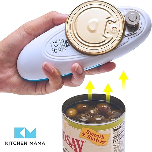 Miniatura 28 de Kitchen Mama Abrelatas eléctrico automático: abre tus latas con una simple pulsación de botón, automático, manos libres, borde liso, funciona con