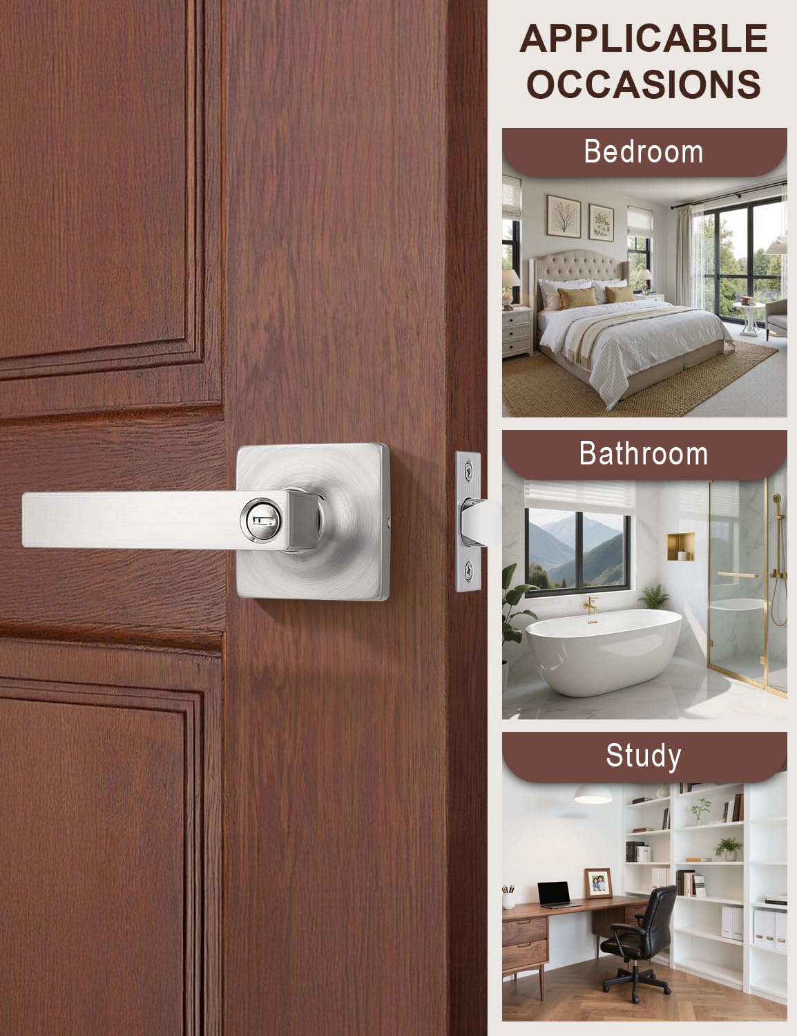Puertas De Madera Manija De Puerta En Bronce Envejecido – Para Dormitorio Y Baño – ¡Incluye Hardware Y Es Reversible! Metal Lube