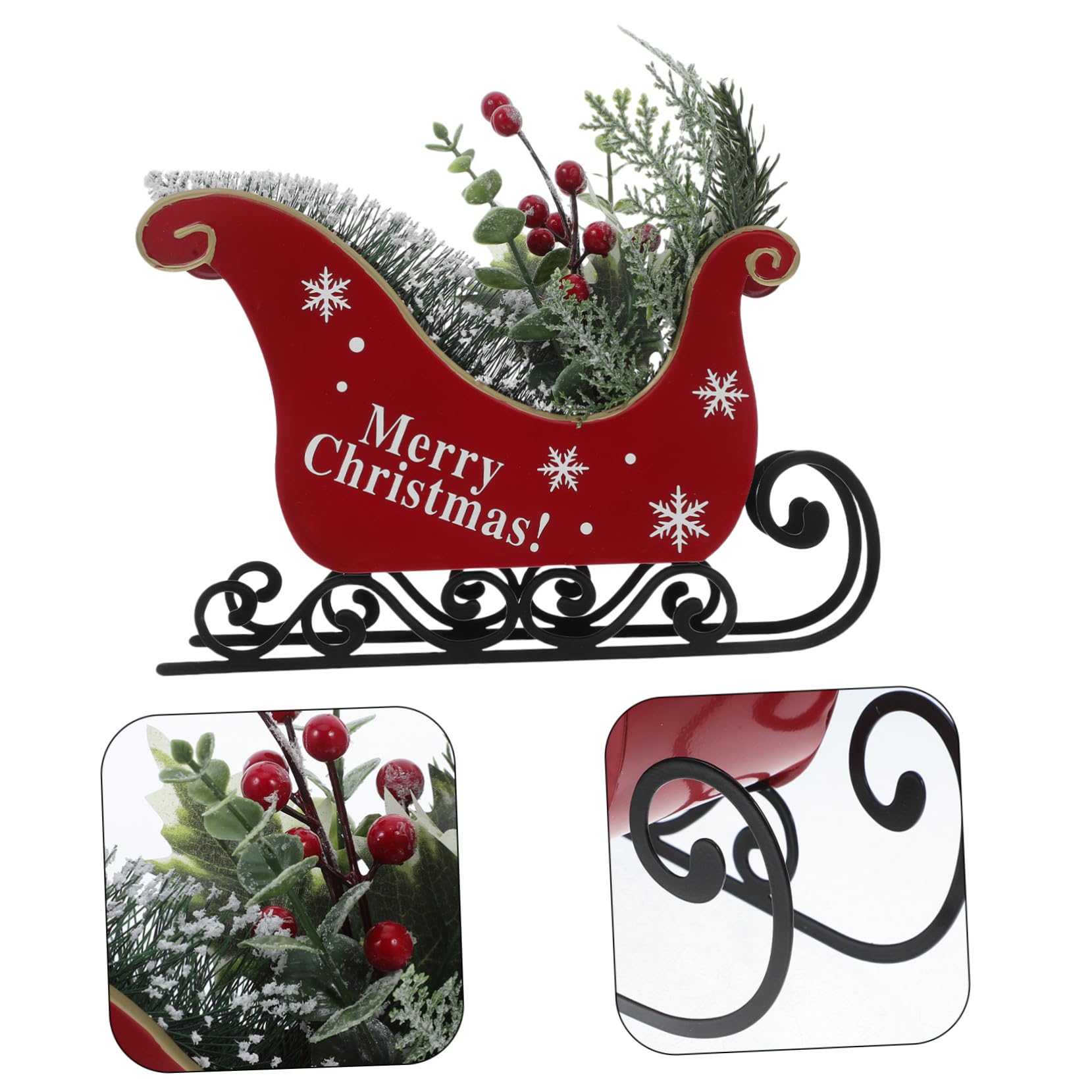 Decoración Mesa Navidad de Hierro Ornamentación Navideña para Interior Centro de Mesa Festivo Hogar