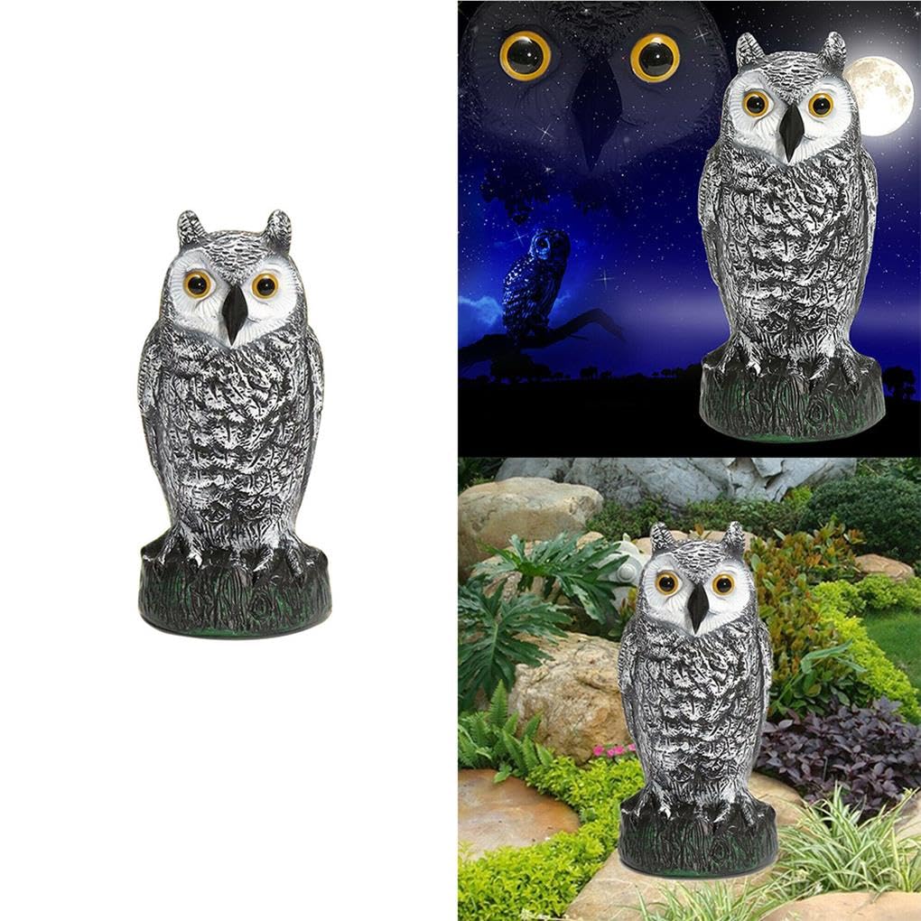 5 set grande gufo finto esca caccia deterrente uccello piccione gatto corvo testa dritta spaventapasseri giardino patio controllo parassiti ornamenti
