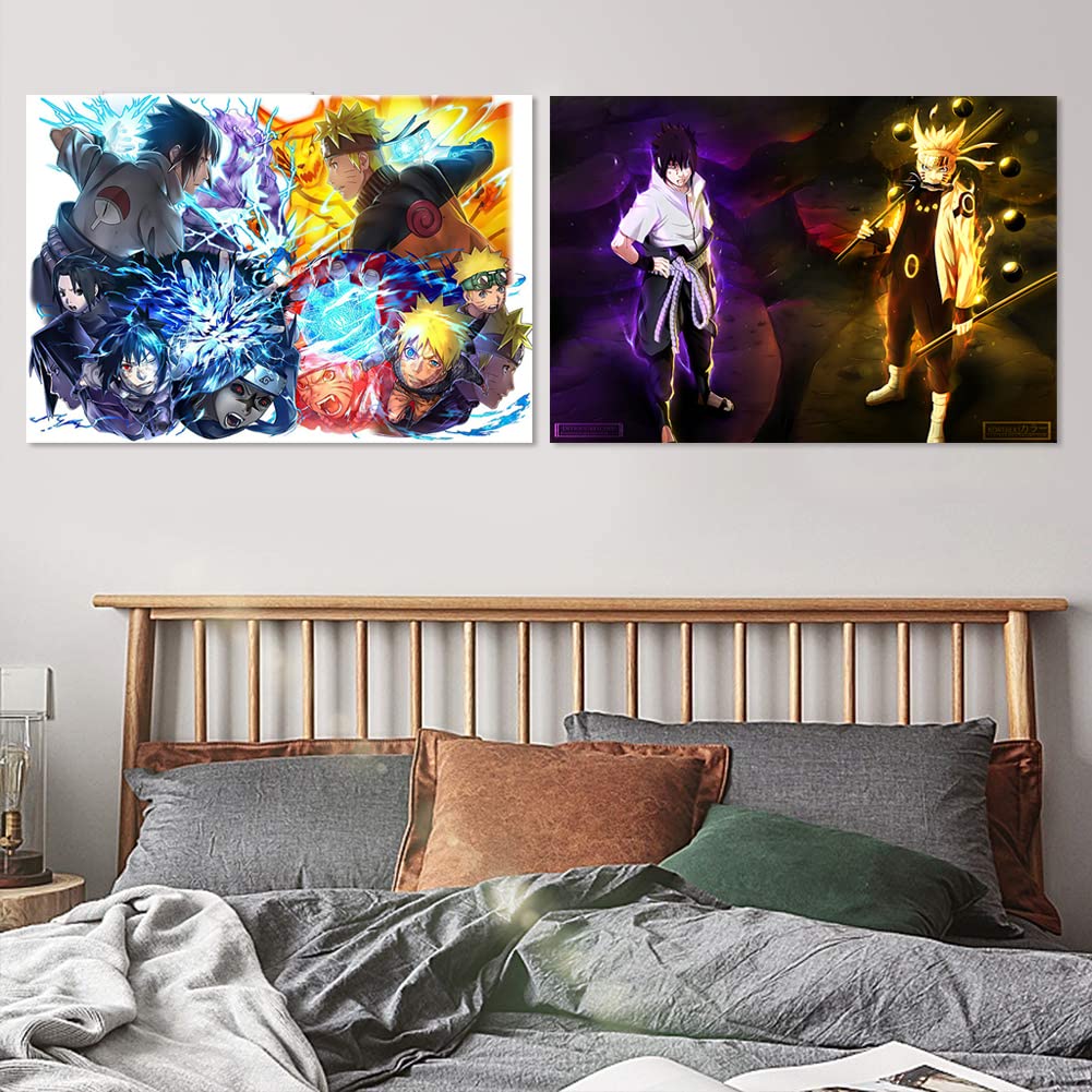 Lot 8 Posters Naruto Grand Format 42×29 Cm – Style Manga Vintage – Enroulés Dans Tube Carton Solide