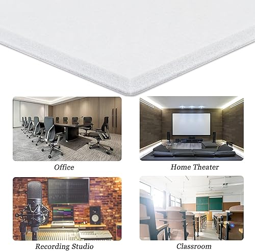 Miniatura 7 de Troystudio Paneles acústicos gruesos autoadhesivos  12 x 12 x 0.5 pulgadas, paquete de 12 paneles hexagonales de absorción de sonido, estudio de