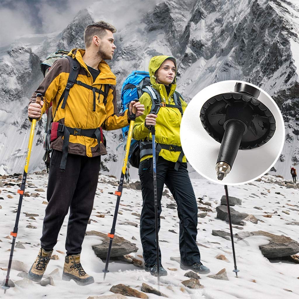 Trekking Kij trekkingowy, laska o regulowanej wysokości, laska z prostym uchwytem z odpornym na wstrząsy i systemem szybkiego blokowania, odpowiedni dla dzieci, w średnim wieku i osób starszych,