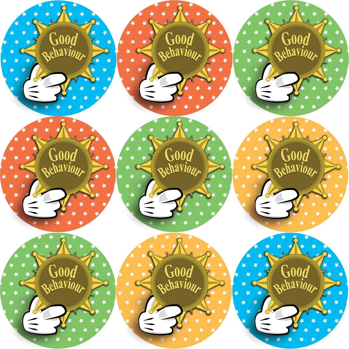 144 Good Behaviour 30 mm Reward Stickers for School Teachers, Parents and Nursery