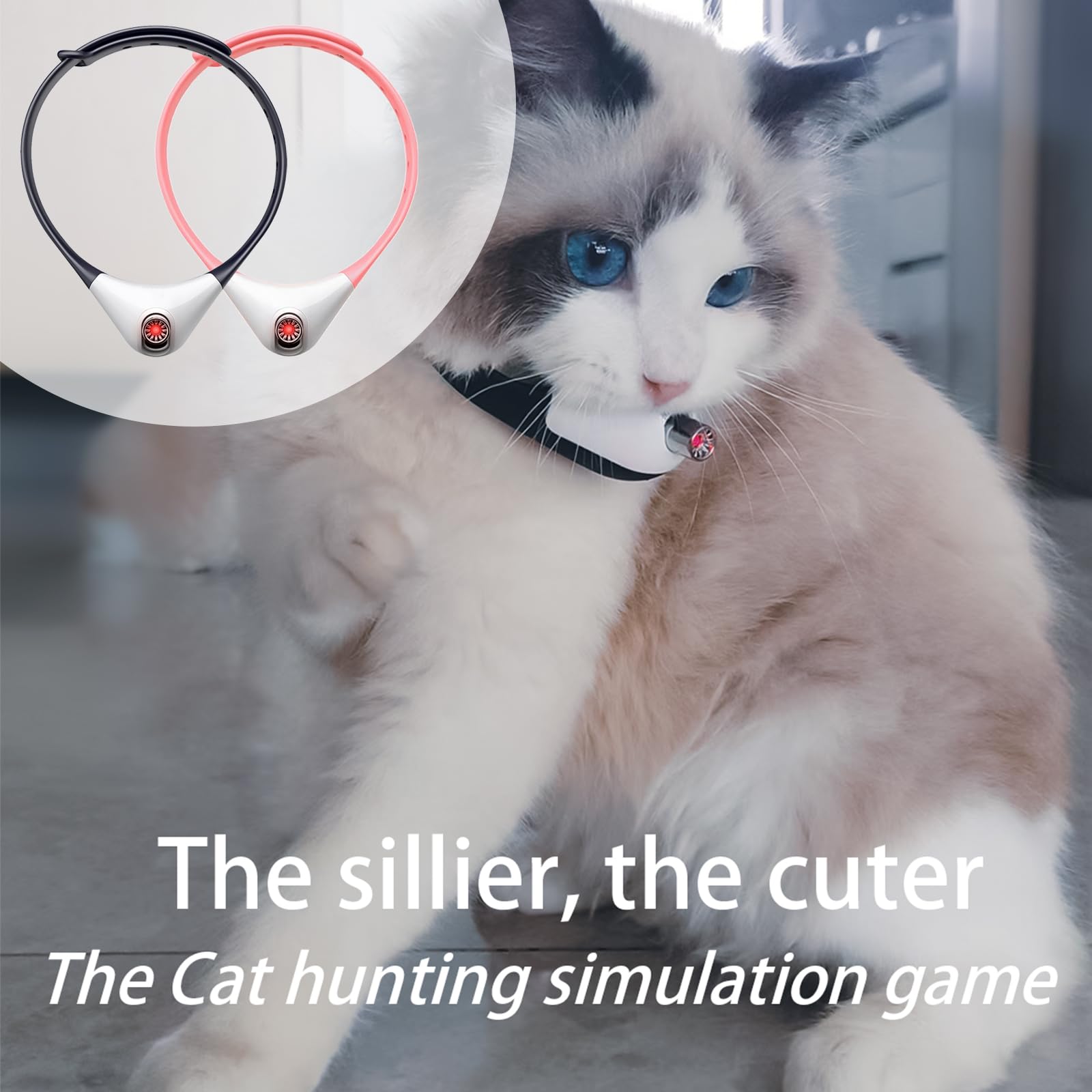 maxant Giocattolo per gatti con puntatore rosso, ricaricabile, interattivo, laser, giocattolo per gattini e gatti, collare elettrico per gatti, giocattolo intelligente per esercitarsi a graffiare gli