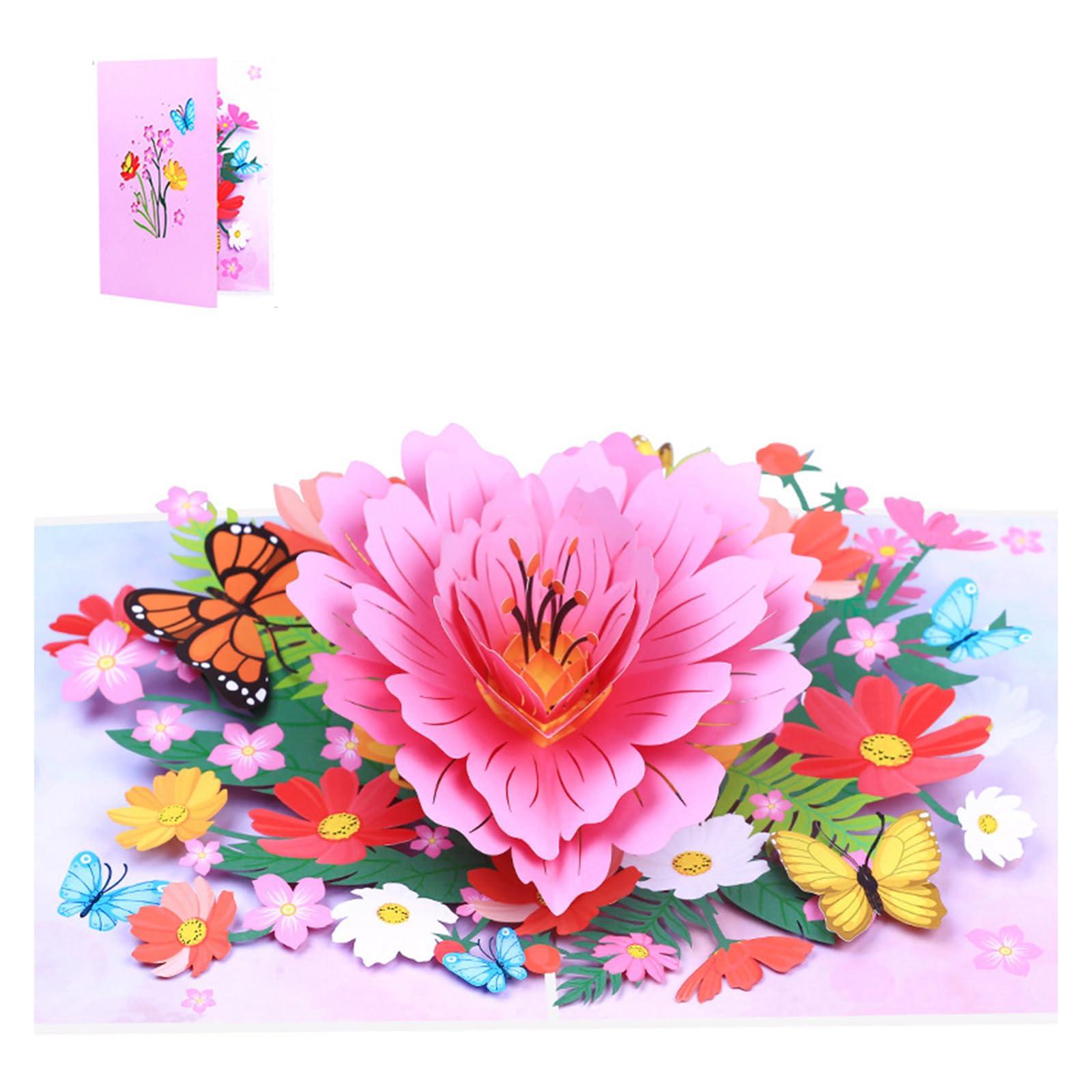 Buxuaaaa Women's B Uxuaaaa 3D Greeting Card Elegant Utterfly And Flower Card With Envelope Irthday Anniversary Graduation For Display