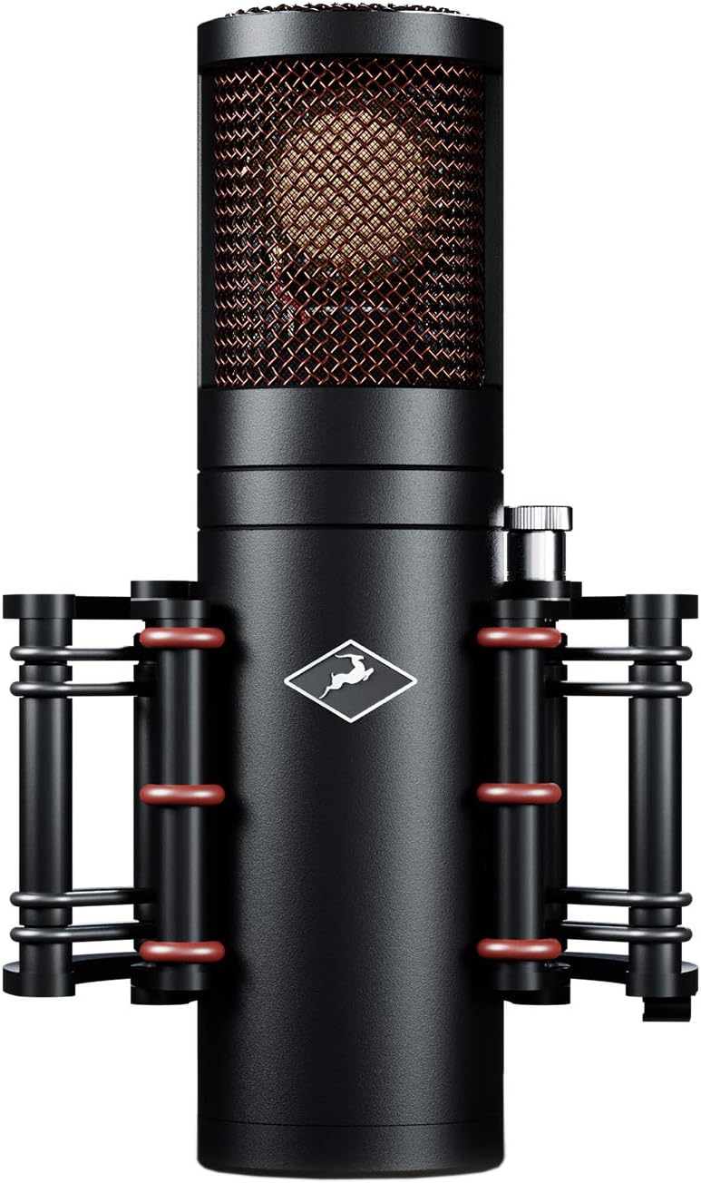 Edge Go Large Diaphragm Condenser USB C Microphone for PC, Computer & Desktop — Studio Mic for Audio Voice, Music Recording, Live Streaming & Podcasting — Black Mic w/ 18 Vintage Models