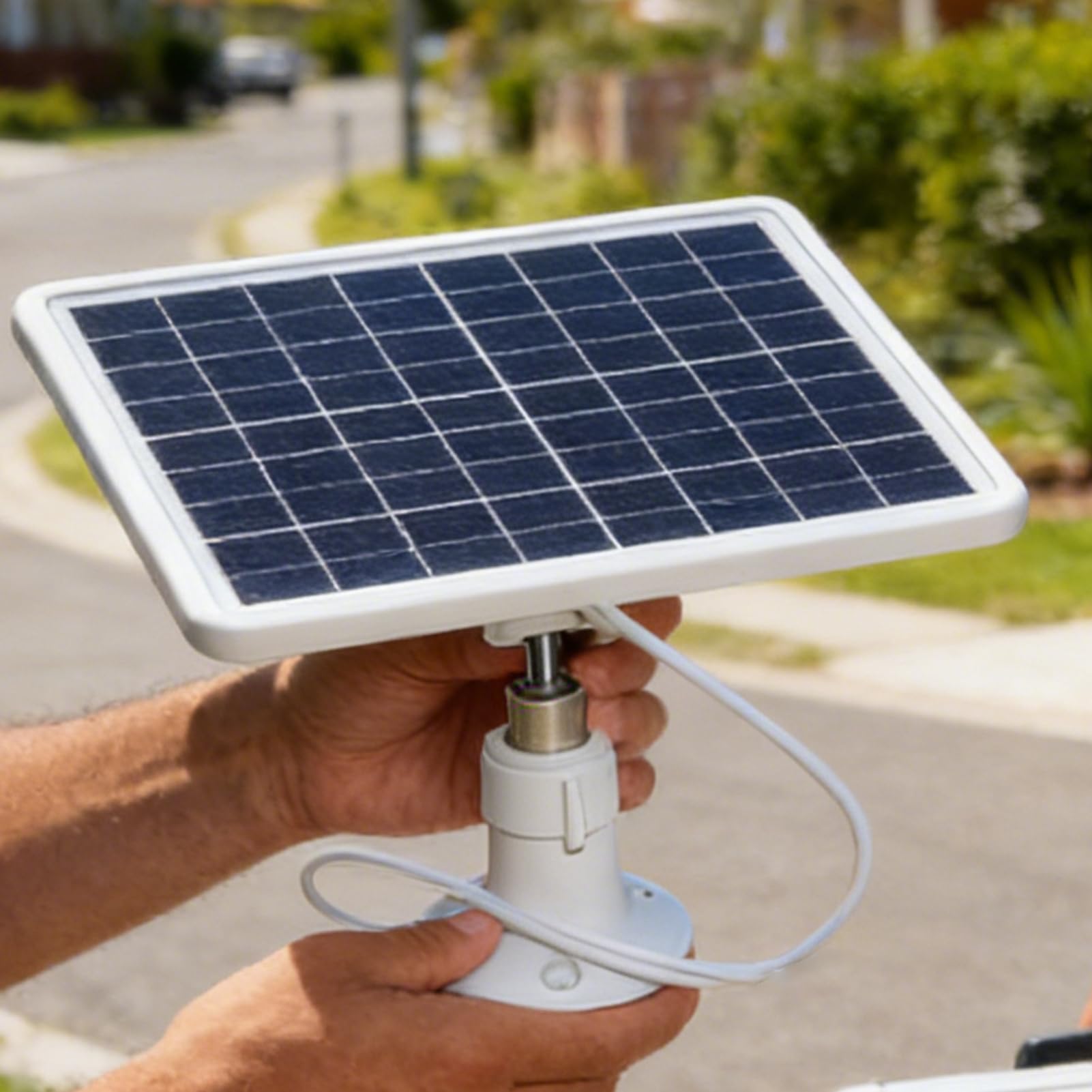Pannello solare per telecamera di sicurezza Caricatore Veloce senza Fori | 20W Caricatore USB per Campanello da Esterno per Esterni Casa Giardino Ingresso Garage