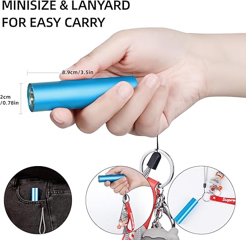 Miniatura 4 de KunHe Paquete de 4 mini linternas LED a granel pequeñas para niños, juego recargable por USB, bolsillo portátil, camping, brillante, linterna de