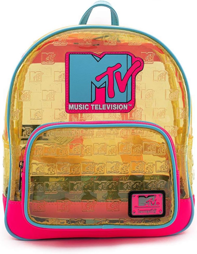 Loungefly MTV Clear Neon PVC Mini Backpack