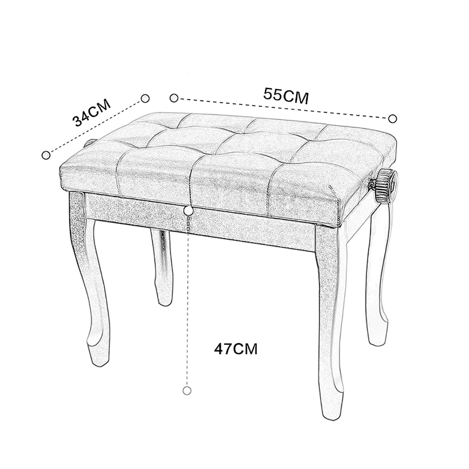 Sgabello regolabile per pianoforte con morbido cuscino in pelle, comoda panca imbottita per single, altezza regolabile 10 cm, ideale per pianisti e amanti della musica