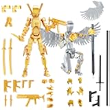 T13 3D Action Figure Set (Assembly Completed), 3D Printed Multi-Jointed, Titan 13 Action Figures, Multi-Articular Lucky Mobile Robot Nova T-13,Desktop Decorations for Game Lovers Toys (Gold/Sliver)