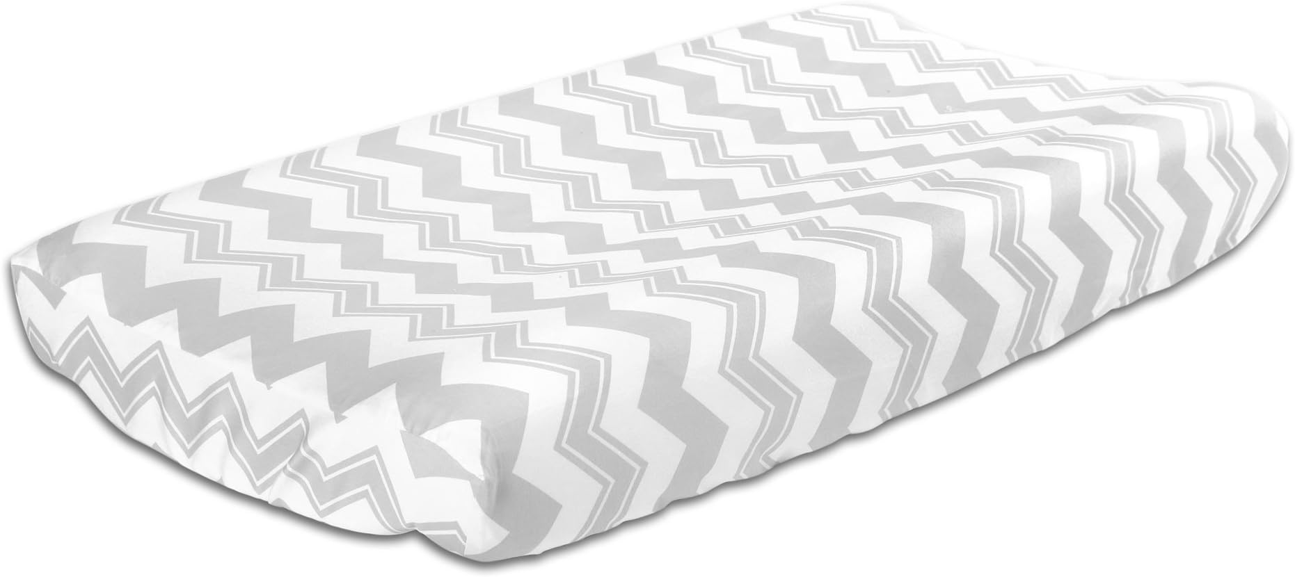 Grey Zig Zag 100% Cotton Changing Pad Cover by The Peanut Shell by The Peanut Shell