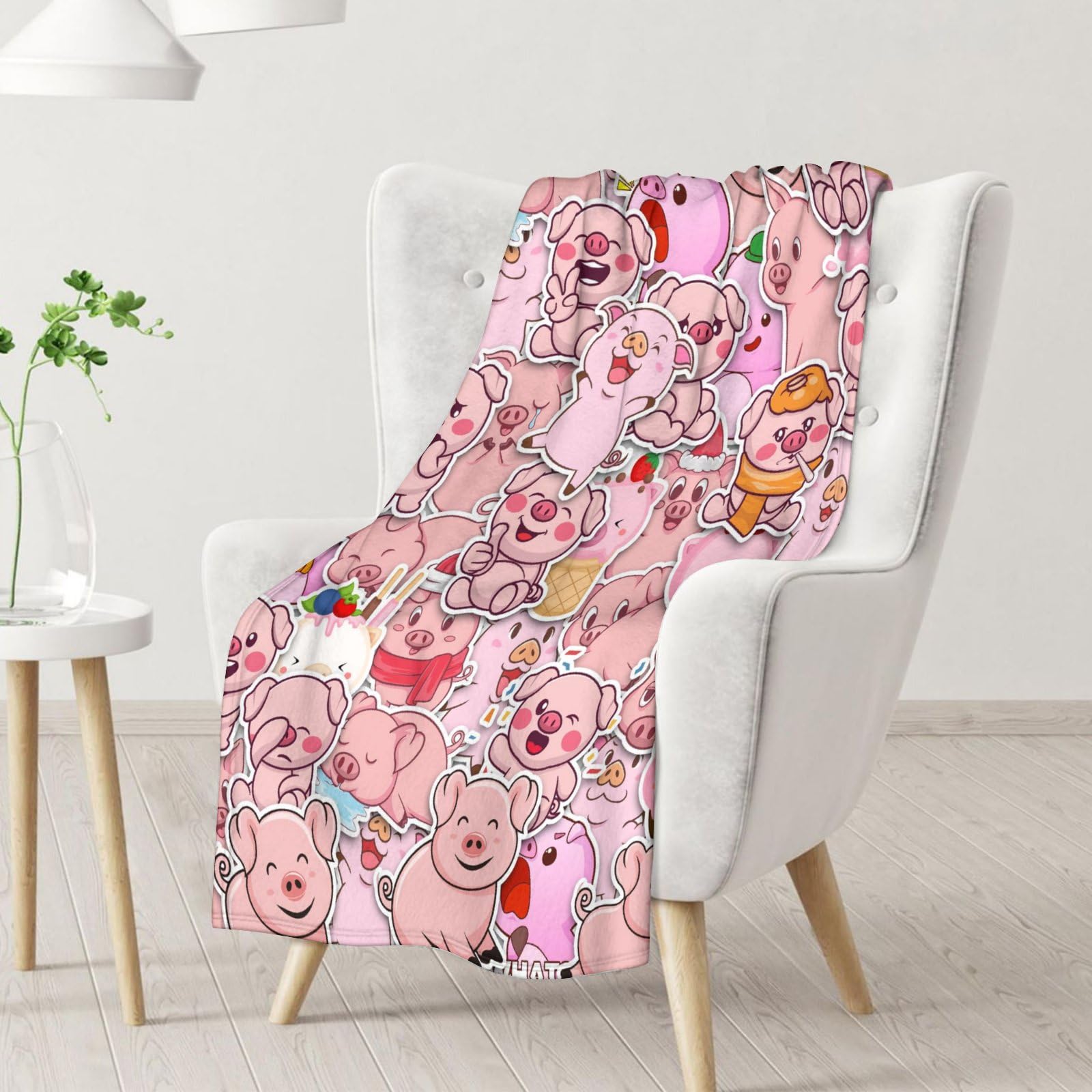 Pig Blanket for Kids, Aldults - Soft, Fuzzy & Cozy - 60