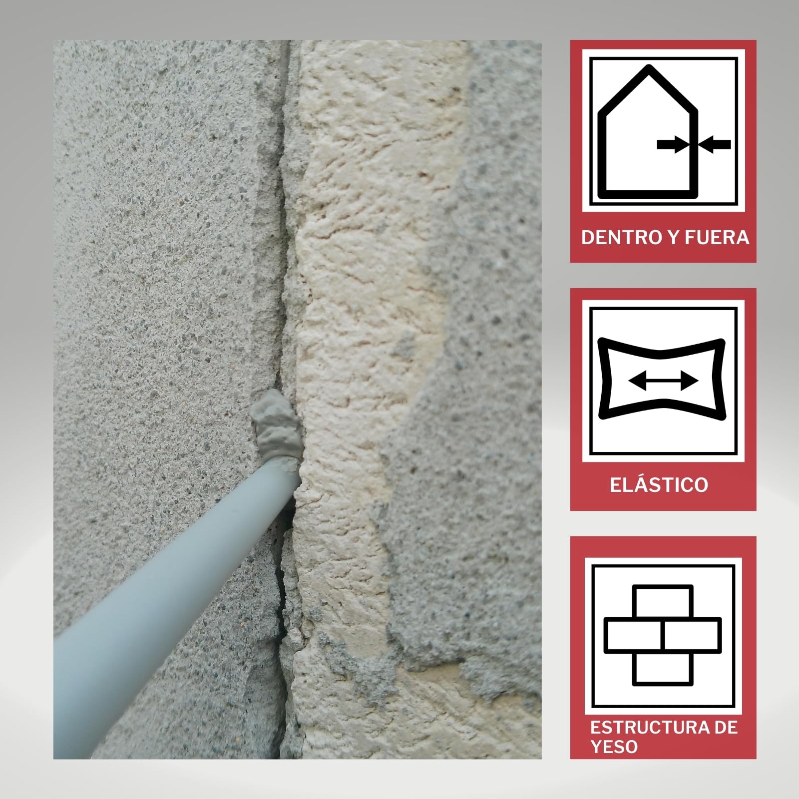 REP24 - Mortero de reparación para juntas (310 ml), color gris cemento (48)