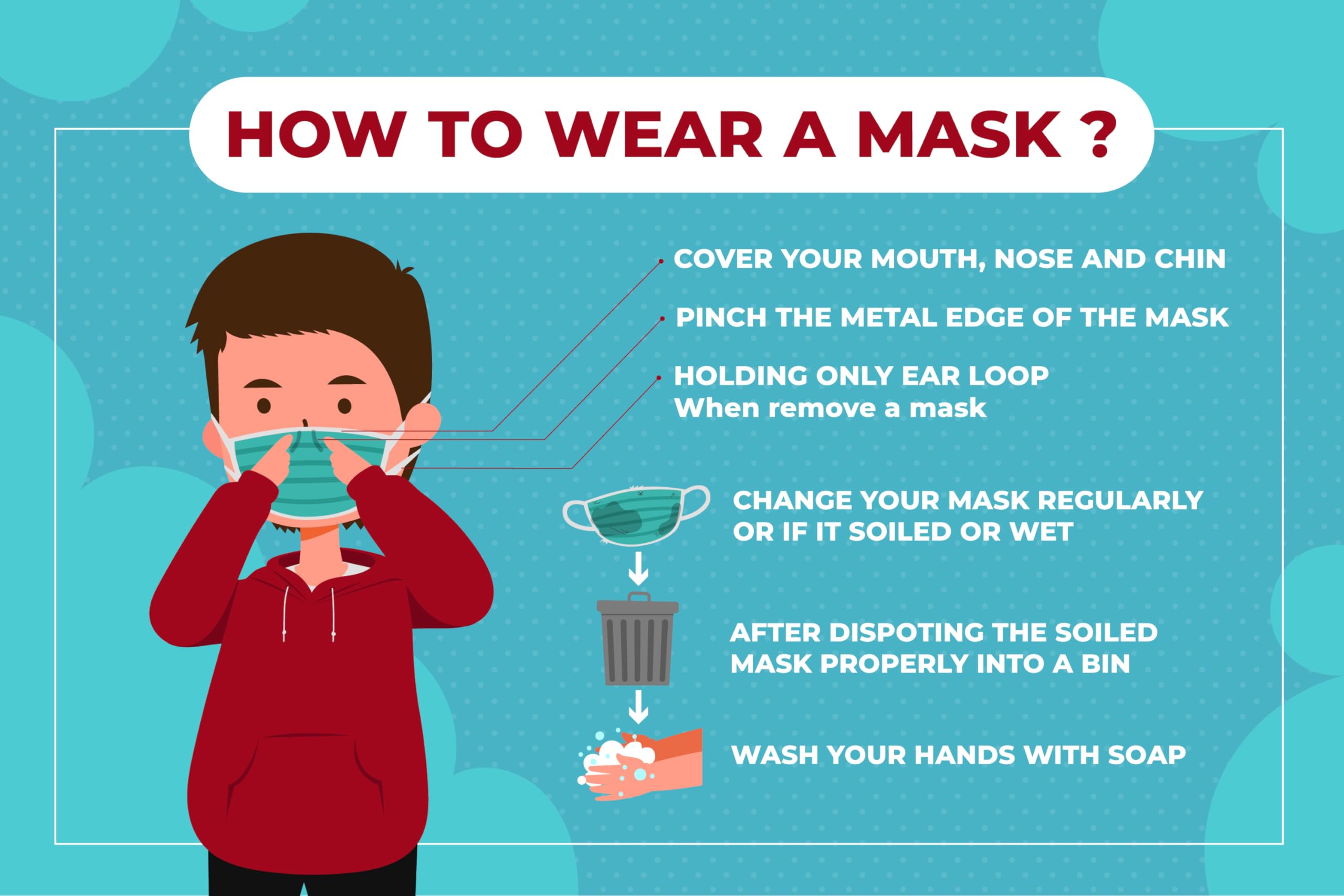 CHARLES (Pack of 100) Disposable 3-Ply Face Mask | Soft on Skin | Blue | With Elastic Earloops and Nose Clip | Great For Office, School, Home, Kitchen and Outdoors | Unisex - Image 6 thumbnail