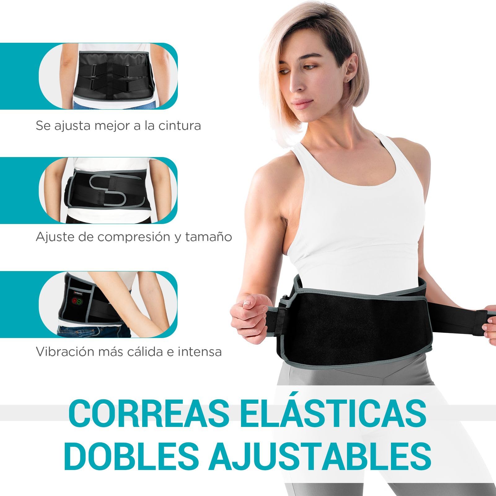Comfytemp Almohadilla Eléctrica Lumbar, Manta Eléctrica Para Cintura Inalámbrica con 3 Modos De Calefacción Rápida y Masaje, Faja Lumbar Termica Para Zona Lumbar y Abdominal, Regalo para Papá y Mamá