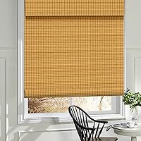 Vista 1 de LANTIME Persianas de madera para ventana, persianas enrollables opacas de bambú, fácil instalación para el hogar y el jardín, patrón 1