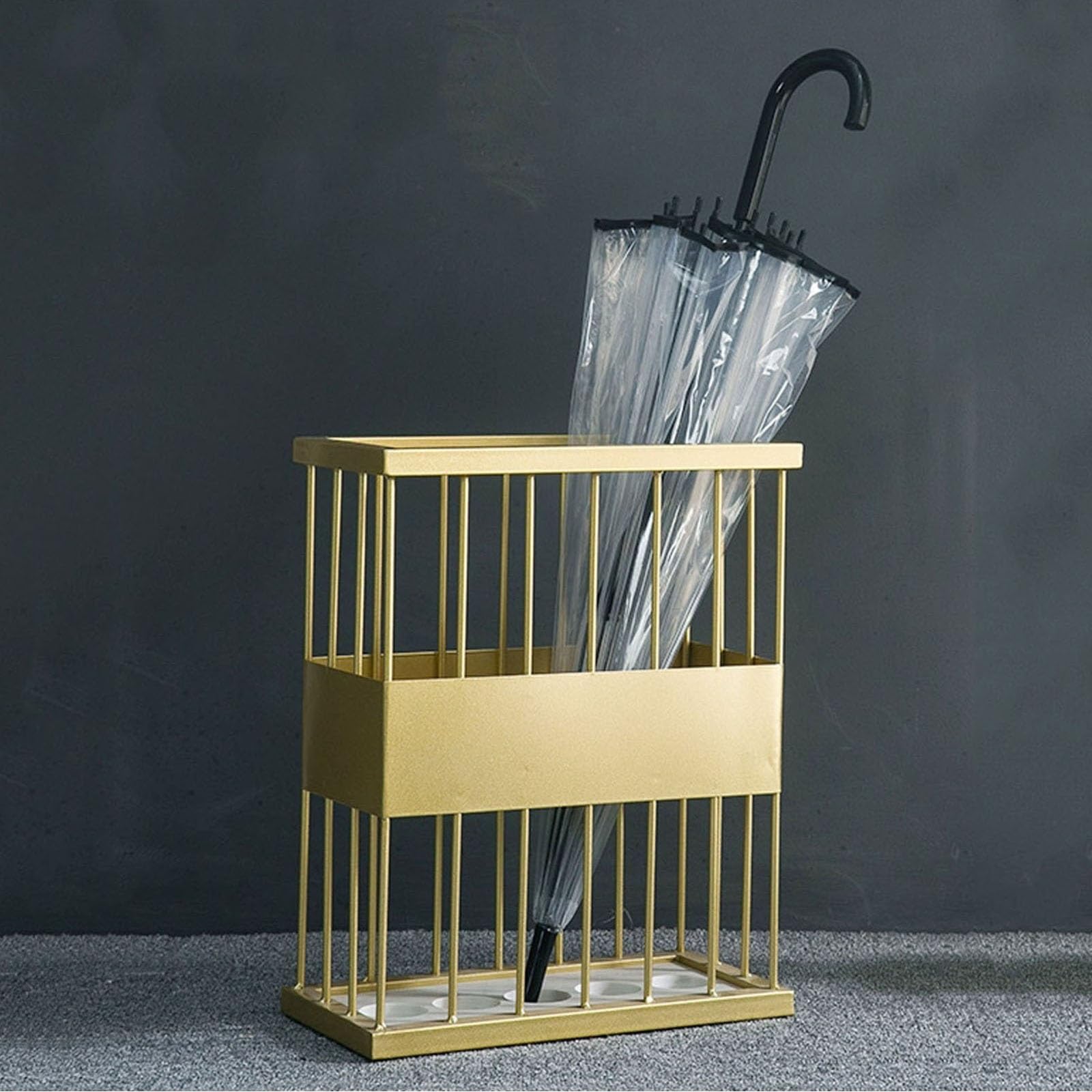HYLYGFH Metal Rectangle Style Umbrella Stand with Marble Reinforced Base Modern and Space Saving Entryway nizer