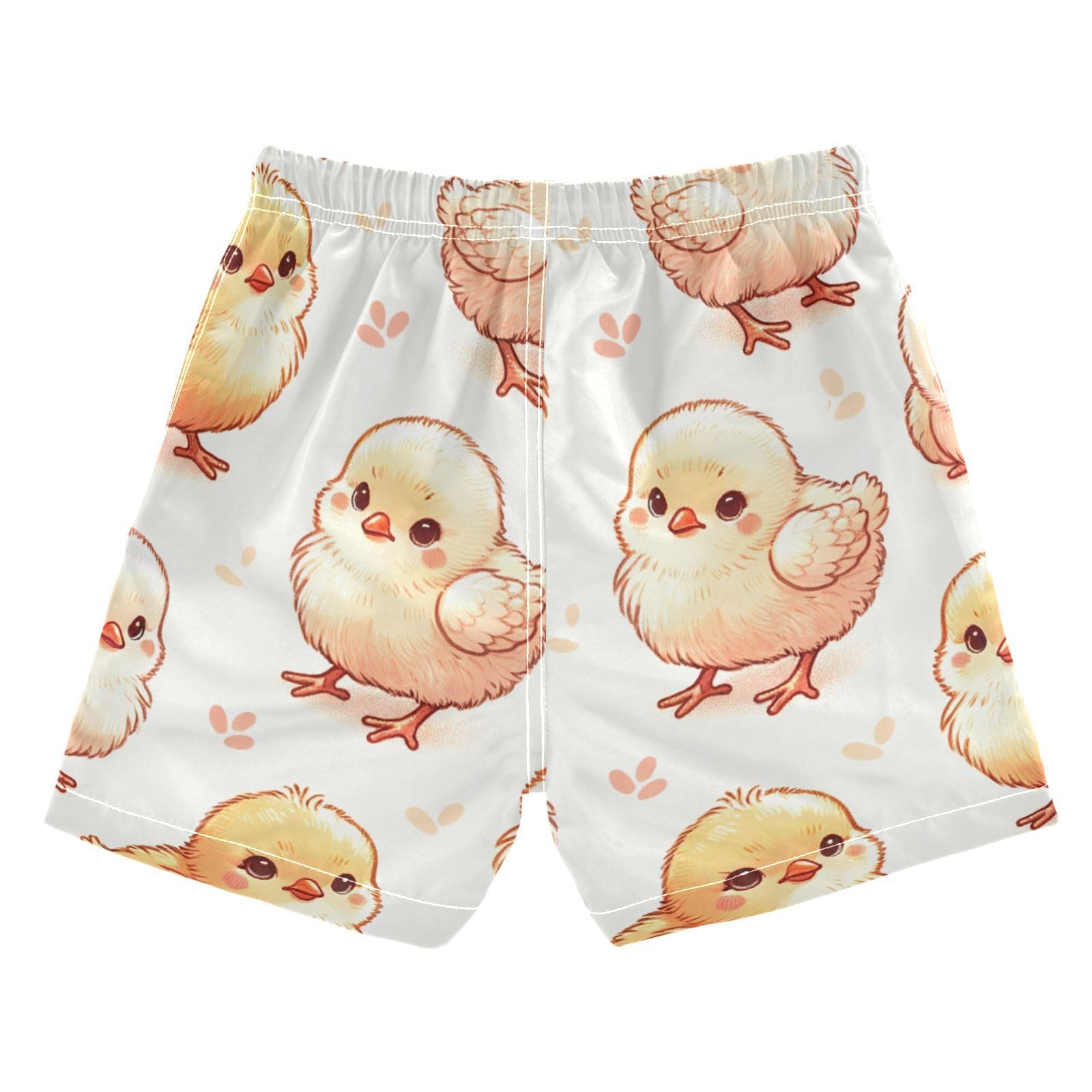 FLildon Cute Chicks Little Boys Swim Trunks with Mesh Lining Quick Dry Beach Board Shorts, 3T