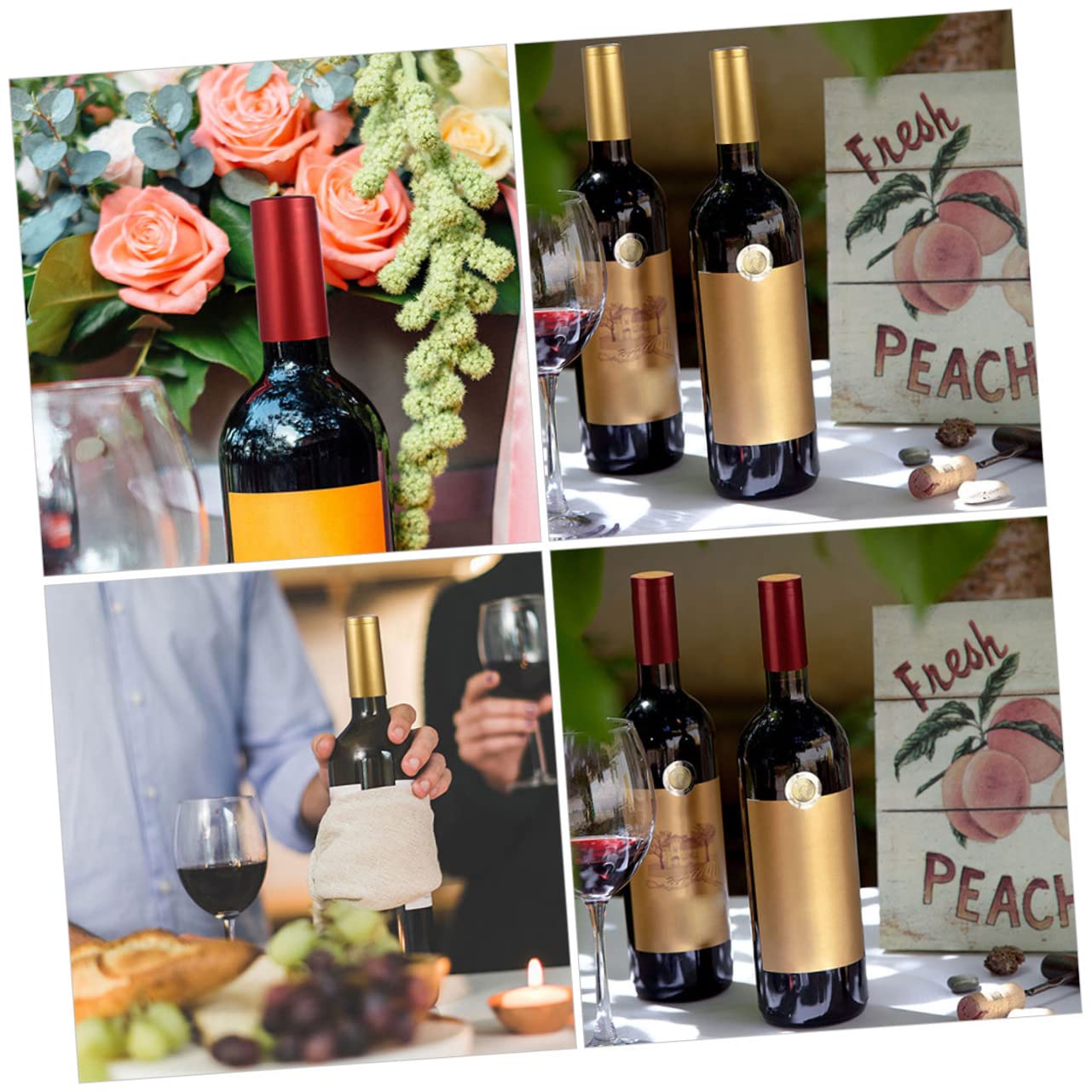 PRETYZOOM Bottle Caps Wraps 200pcs Red Wine Bottle Sealing Film Sealing Capsules Shrink Capsules Heat Shrink Cork Lids